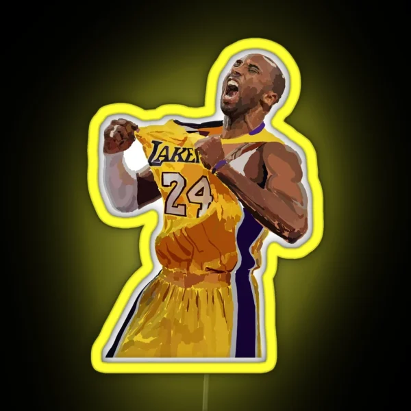 Kobe Bryant Vintange Print RGB Neon Sign