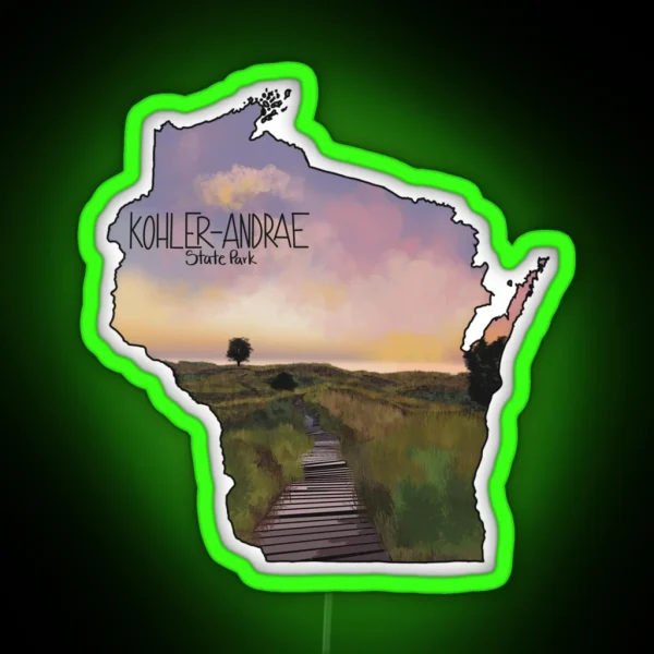 Kohler Andrae State Park RGB Neon Sign
