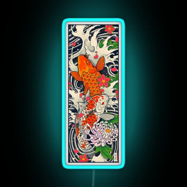 Koi Fish Pond RGB Neon Sign