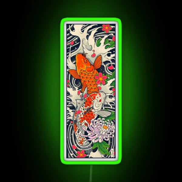 Koi Fish Pond RGB Neon Sign