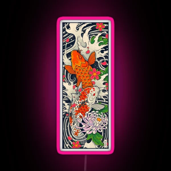 Koi Fish Pond RGB Neon Sign