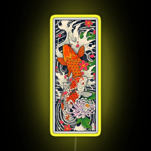 Koi Fish Pond RGB Neon Sign