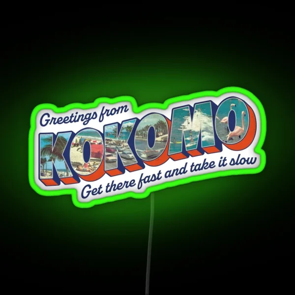 Kokomo Postcard RGB Neon Sign