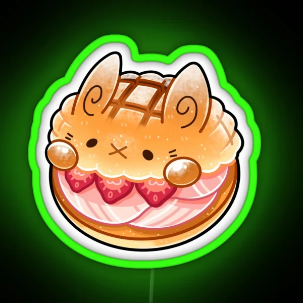 Konbini Bunny Melon Pan RGB Neon Sign