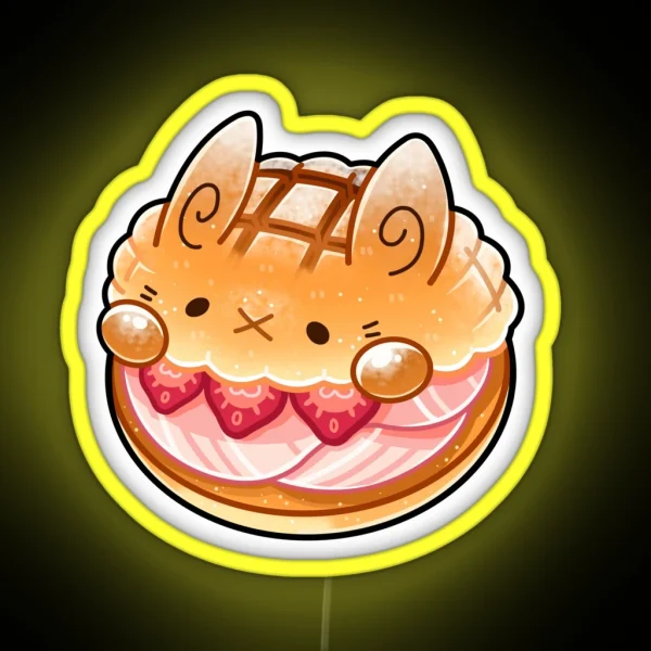 Konbini Bunny Melon Pan RGB Neon Sign