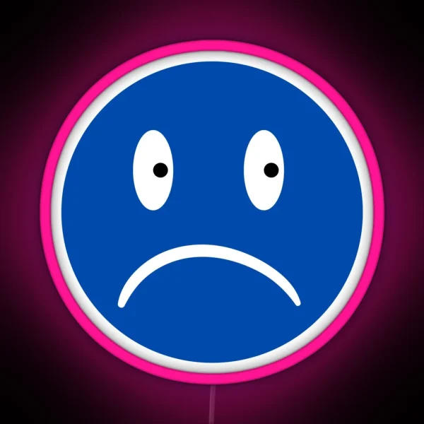 Kopie Von Unhappy Smiley Blue RGB Neon Sign