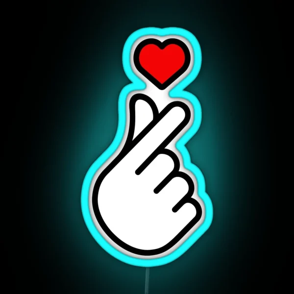 Korean Finger Heart RGB Neon Sign