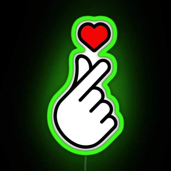 Korean Finger Heart RGB Neon Sign