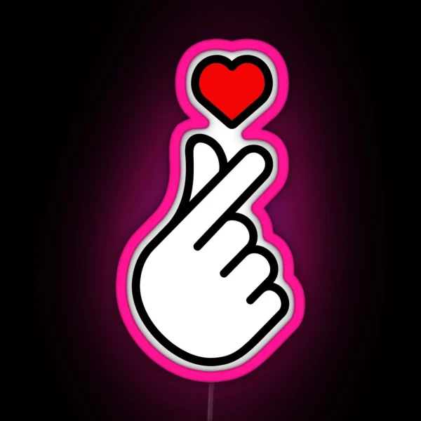 Korean Finger Heart RGB Neon Sign