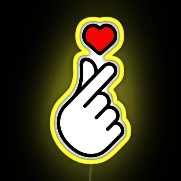 Korean Finger Heart RGB Neon Sign