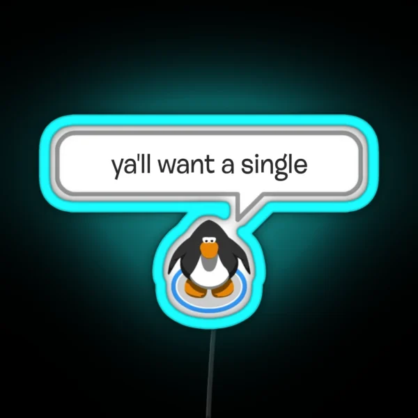 Korn Club Penguin RGB Neon Sign