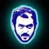 Vibrant Kubrick-inspired neon sign in bold RGB color scheme.