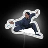 Unique Kung Fu-inspired neon wall art with vibrant RGB colors