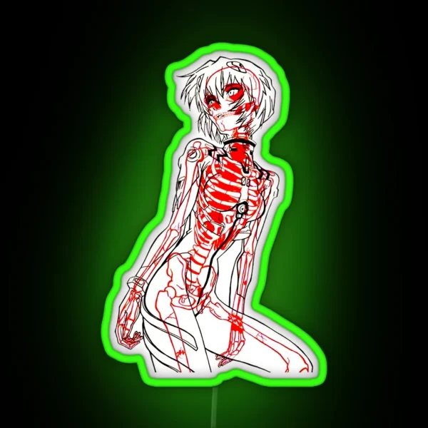 Kuudere Waifu Ayanami Rei RGB Neon Sign