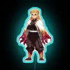 Vibrant RGB Glow Illuminates Character of Kyojuro Rengoku Anime Wall Decoration