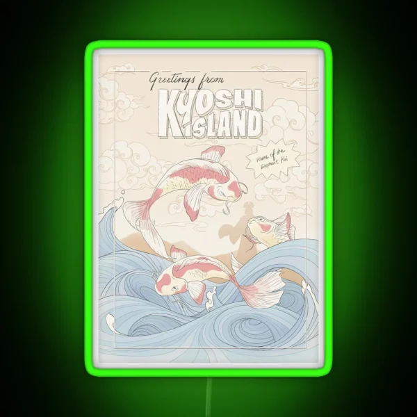 Kyoshi Island Travel Poster RGB Neon Sign