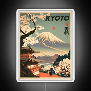 Kyoto Japan Vintage Travel Art Poster RGB Neon Sign