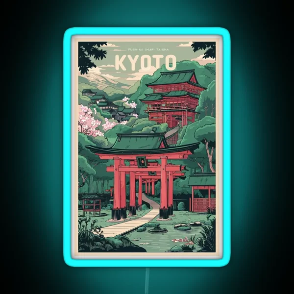 Kyoto Travel Vintage RGB Neon Sign