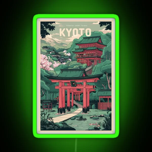 Kyoto Travel Vintage RGB Neon Sign