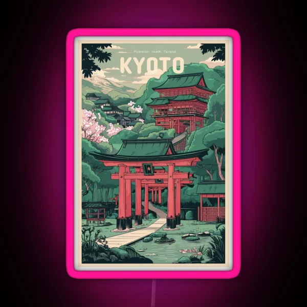 Kyoto Travel Vintage RGB Neon Sign