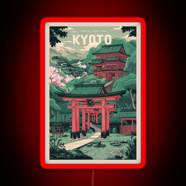 Kyoto Travel Vintage RGB Neon Sign