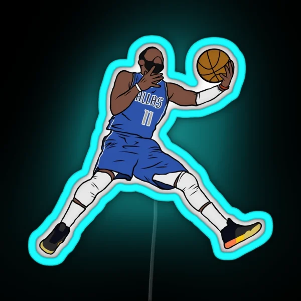 Kyrie Irving Dallas Layup 2 RGB Neon Sign