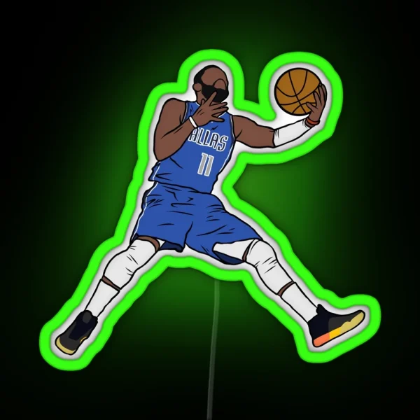Kyrie Irving Dallas Layup 2 RGB Neon Sign