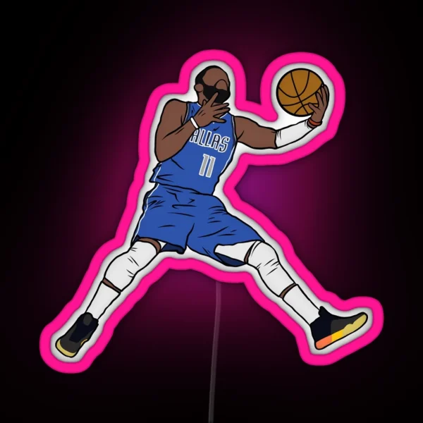 Kyrie Irving Dallas Layup 2 RGB Neon Sign