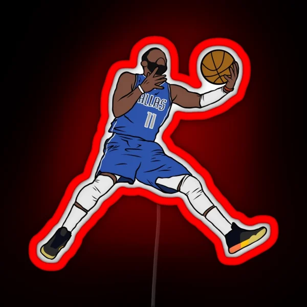 Kyrie Irving Dallas Layup 2 RGB Neon Sign