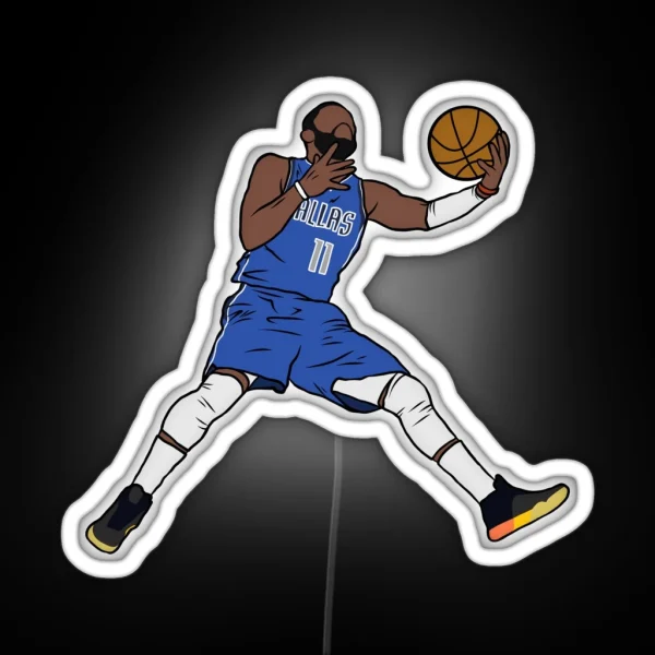 Kyrie Irving Dallas Layup 2 RGB Neon Sign