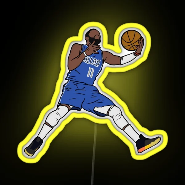 Kyrie Irving Dallas Layup 2 RGB Neon Sign