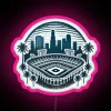 Vibrant MLB Stadium Nighttime Skyline LED Sign for Sports Enthusiasts