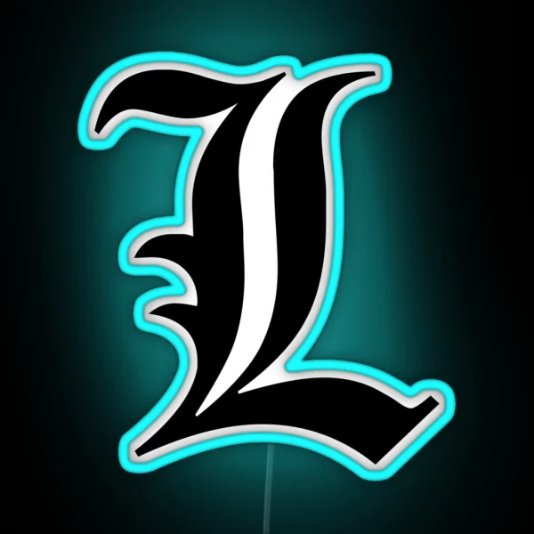 L Initial Gothic Font RGB Neon Sign