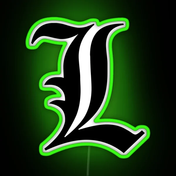 L Initial Gothic Font RGB Neon Sign