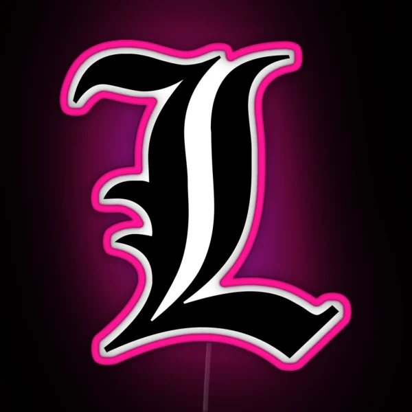 L Initial Gothic Font RGB Neon Sign