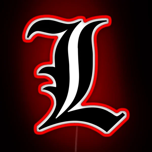 L Initial Gothic Font RGB Neon Sign