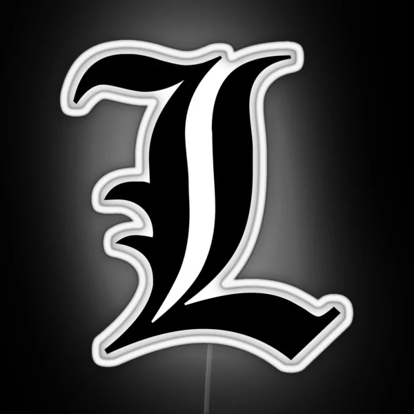 L Initial Gothic Font RGB Neon Sign
