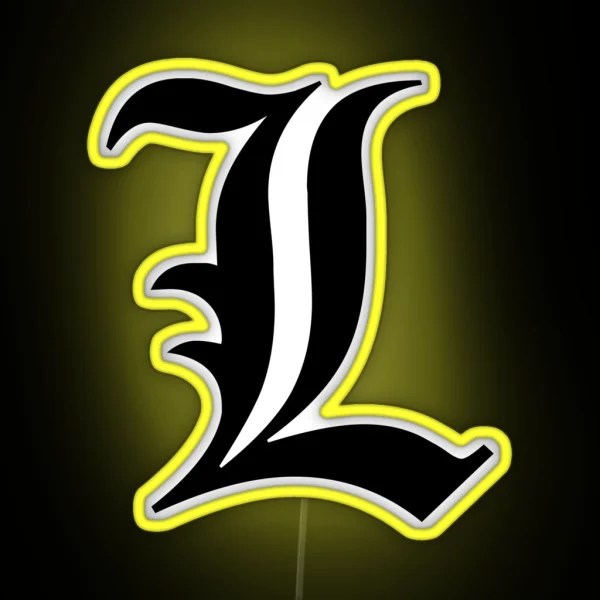 L Initial Gothic Font RGB Neon Sign
