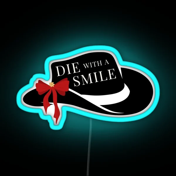 Lady Gaga And Bruno Mars Die With A Smile Hat And Bow RGB Neon Sign