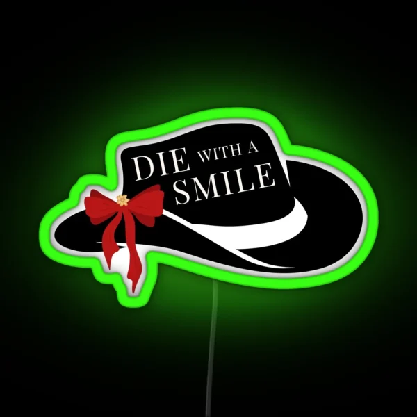 Lady Gaga And Bruno Mars Die With A Smile Hat And Bow RGB Neon Sign