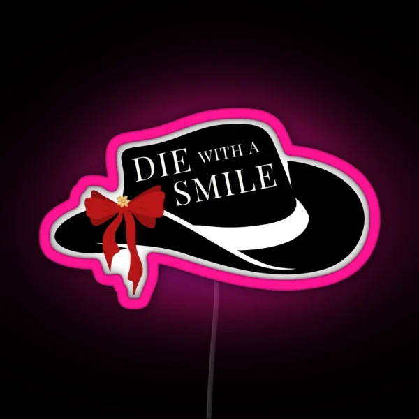 Lady Gaga And Bruno Mars Die With A Smile Hat And Bow RGB Neon Sign