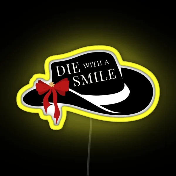 Lady Gaga And Bruno Mars Die With A Smile Hat And Bow RGB Neon Sign