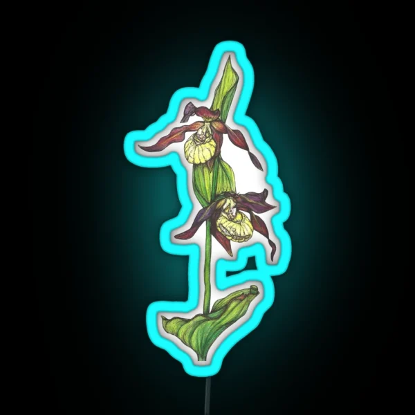 Lady Slipper Orchids RGB Neon Sign