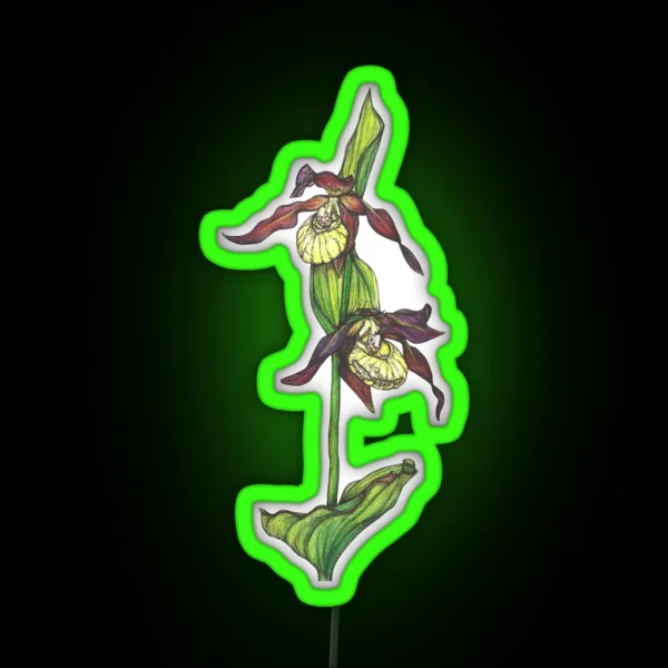 Lady Slipper Orchids RGB Neon Sign