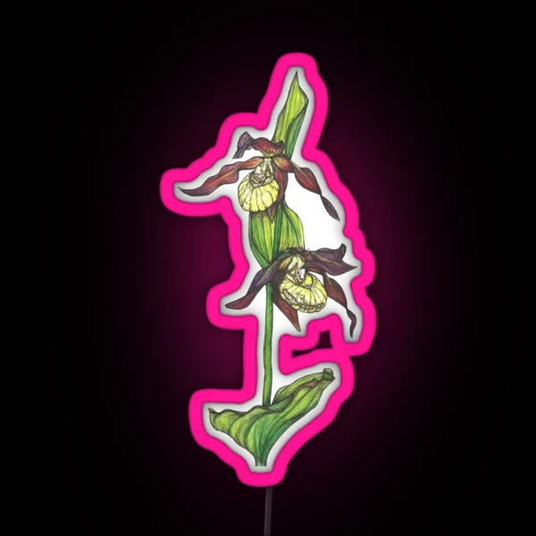 Lady Slipper Orchids RGB Neon Sign