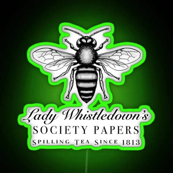 Lady Whistledown S Society Papers Bee Design RGB Neon Sign