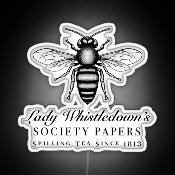 Lady Whistledown S Society Papers Bee Design RGB Neon Sign