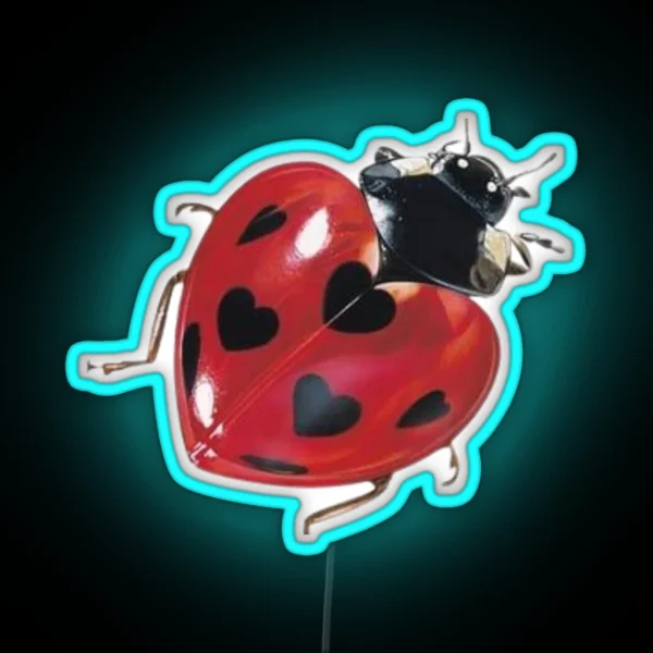 Ladybug Heart RGB Neon Sign