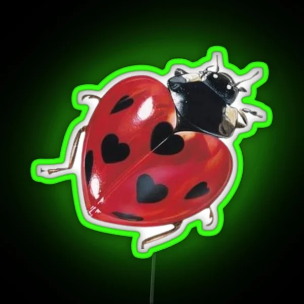 Ladybug Heart RGB Neon Sign