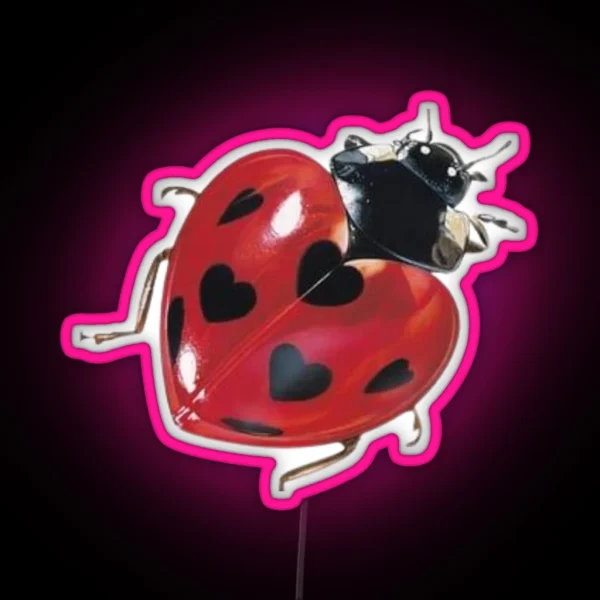 Ladybug Heart RGB Neon Sign
